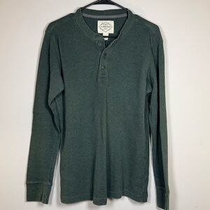 St. John's Bay Dark Green Long Sleeve Henley